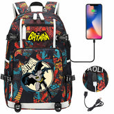 Batman Backpack Batman SchoolBag with USB Charging Port